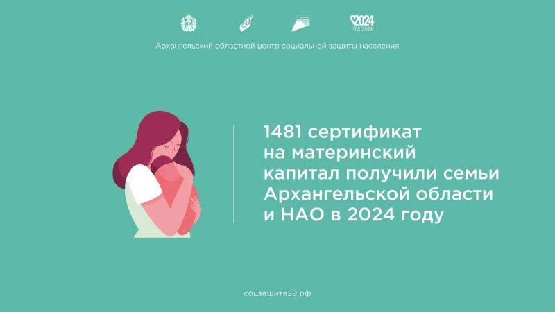 1481 сертификат на материнский капитал получили семьи Архангельской области и НАО в 2024 году